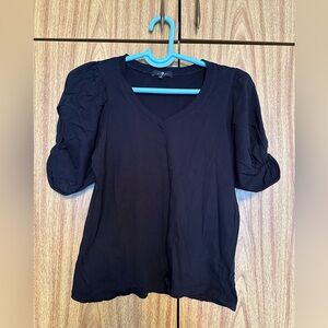 7 For All Mankind Elegant Black V-Neck Women's Top